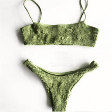 Load image into Gallery viewer, Push-Up Pleated Triangle Swimwear