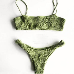 Push-Up Pleated Triangle Swimwear
