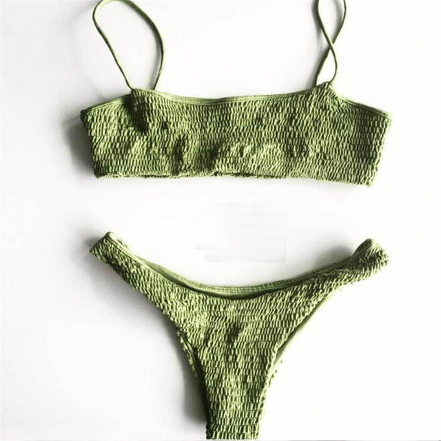 Push-Up Pleated Triangle Swimwear