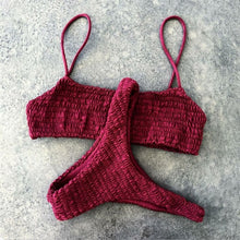 Load image into Gallery viewer, Push-Up Pleated Triangle Swimwear