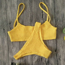 Load image into Gallery viewer, Push-Up Pleated Triangle Swimwear