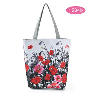 Floral Printed Beach Handbag