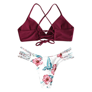 Floral Push Up Bikini Set