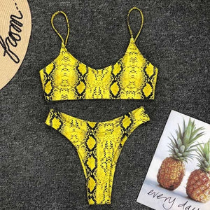 High Waist Print Bikini Sets