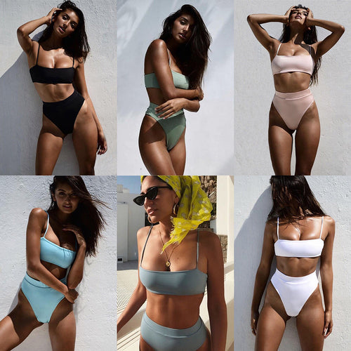 Solid Push Up Bikinis