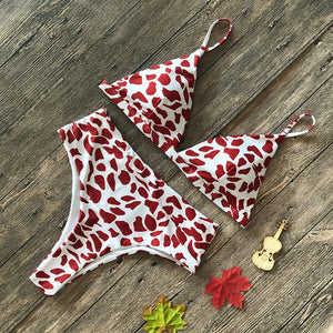 Hight Waist Snake Print Bikinis