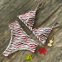 Load image into Gallery viewer, Hight Waist Snake Print Bikinis