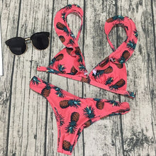 Load image into Gallery viewer, Swimsuit Thong Roses Bikini